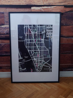 Vintage Ikea iso taulu New York City Map 