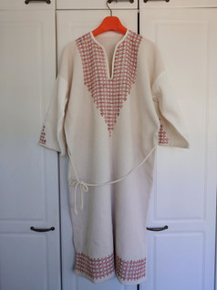 Vintage vohvelikankainen mekko / kylpyasu