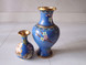 Cloisonne sininen maljakko 2 kpl 1970-luku