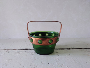 Kumela Jan Salakari vihreä lasikori