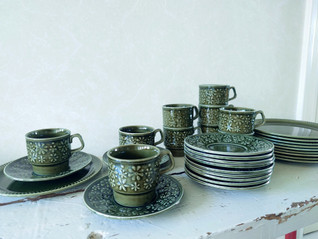 Tams England retro vihreä kahvikalusto 10 hengelle