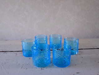 Nuutajärvi Flora Oiva Toikka snapsilasi turkoosi 6 kpl