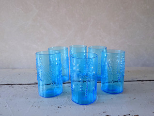 Nuutajärvi Flora Oiva Toikka juomalasi turkoosi 6 kpl