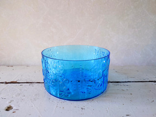 Nuutajärvi Flora Oiva Toikka tarjoilukulho turkoosi