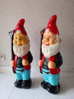 Vintage isot tonttuveljekset korkeus 70 cm