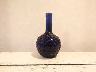 Nuutajärven Lasi Näppylä pullo tummansininen 