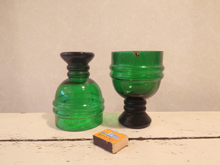 Riihimäen Lasi vihreä Sulttaani malja 2 kpl