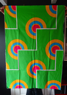 Vihreä vintage puuvillakangas 