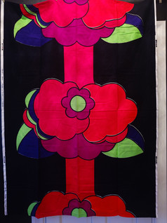 Tampella Bobo vintage verho puna-musta