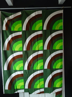 Barker retro vihreä kangas Sirkka Lehto 1970-luku