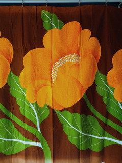 Finlayson suuri oranssi kukka retro kangas 