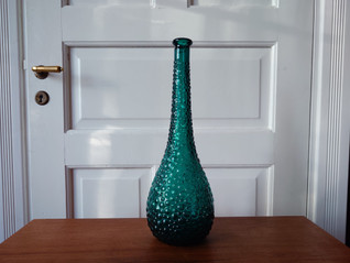 Empoli Genie bottle suuri turkoosi lasipullo