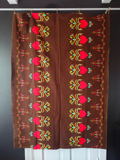 Retro ruskea joulupöytäliina