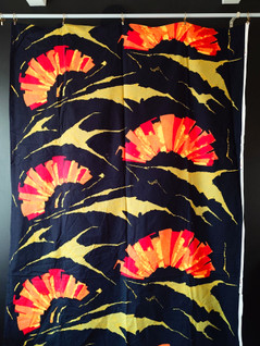 Fin-Helen Virvatuli retro verho / kangas 1970-luku