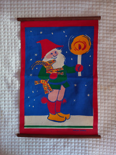 Vintage tonttu seinävaate Mirja Vänni