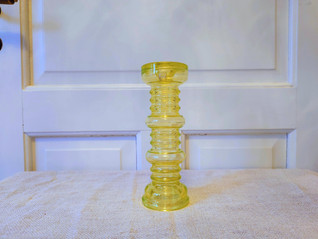 Riihimäki Carmen kääntömaljakko keltainen uraanilasi 