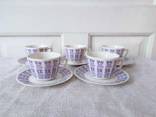 Arabia Veronica lila kahvikuppi 5 kpl