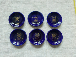 Arabia Helsinki pikkulautanen 1960-luku koboltinsininen 6 kpl 