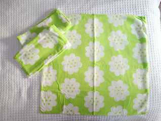 Vihreä kukka vintage tyynyliina 3 kpl