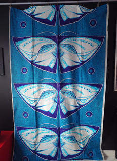 Fin-Helen Kiitäjä sininen verho 2 kpl 1970-luku