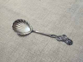 Vintage ruusu sokerilusikka hopea 1953