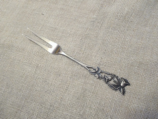 Vintage sinikello haarukka hopea 1938