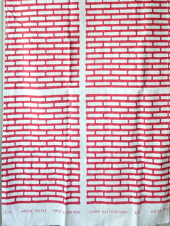 Artek Alvar Aalto A,E vintage kangas / pieni verho 2 kpl 