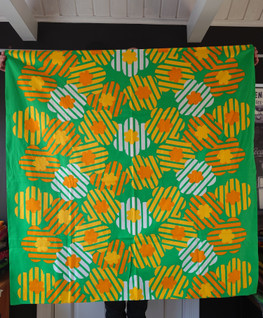 Retro vihreä - oranssi - keltainen pöytäliina