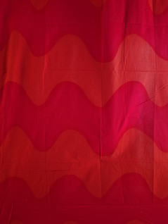 Printex Marimekko Lokki puna-oranssi verho / kangas 1960-luku 