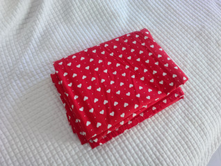 Punainen sydän pussilakana vintage