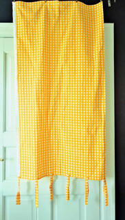 Marimekko keltainen Ujoruutu verho