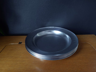 OPA vintage metalli ruokalautanen 6 kpl