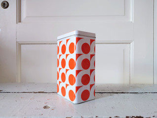 IKEA oranssi vintage peltipurkki / kahvipurkki