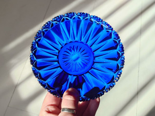 Nuutajärvi koboltinsininen vanha lautanen 5 kpl setti