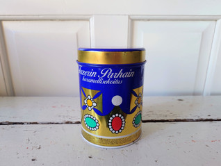 Fazerin parhain karamellisekoitus vintage peltirasia 