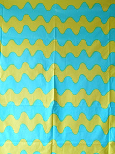 Marimekko Pikku Lokki turkoosi - keltainen kangas