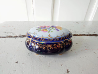 Vintage PM cobolt soikea korurasia posliinia