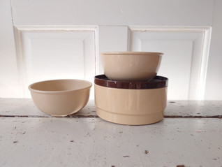 Sarvis retro beige / ruskea muovipurkki 3 kpl