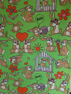 Vintage vihreä kani lasten pussilakana 130 x 155