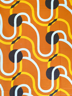 Oranssi retro kiehkurainen verho 2 kpl