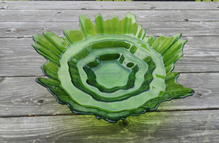 Muurla suuri vihreä vintage lasikulho 40cm