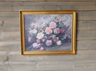 Natures's Glory ruusutaulu kultakehyksillä 68 x 83