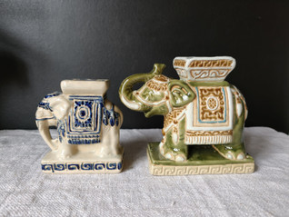 Vintage posliini norsu 2 kpl