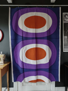 Marimekko Melooni vintage lila - oranssi pöytäliina / verho
