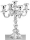 Hopeinen 5 haarainen Barokkikynttilänjalka