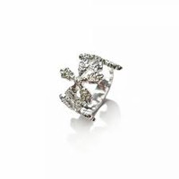 hopeinen lumihiutale sormus