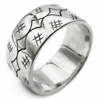 hopeinen  suomuhaukisormus