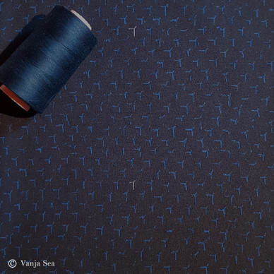 3D Organic Knitted Fabric, ink blue