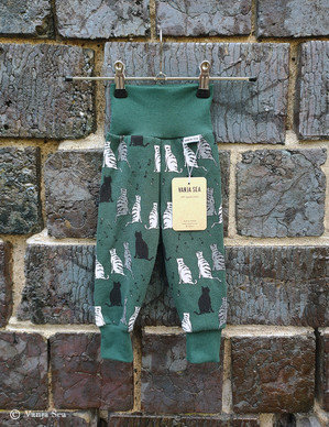 Musakissat Baby Leggings, dark green