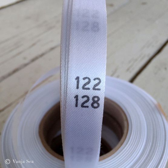 Printed Size Label Kids Sizes, 100 pcs